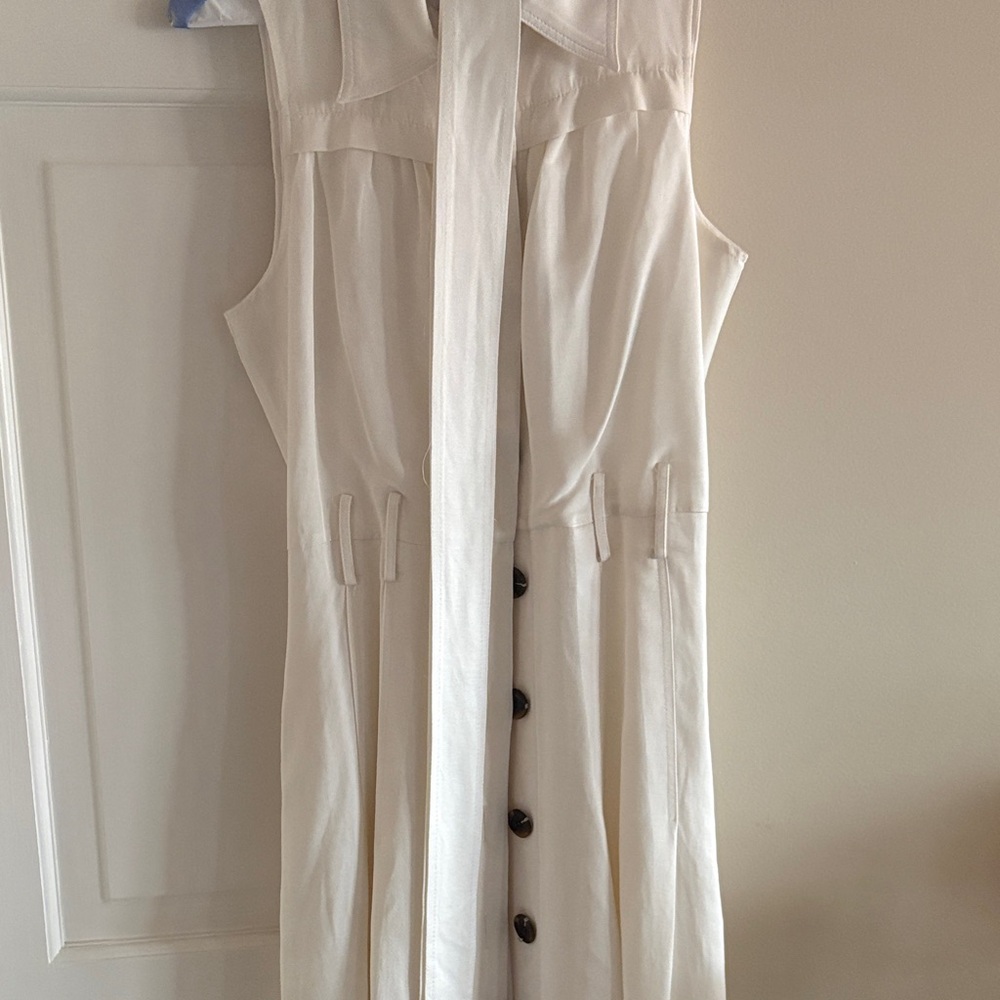 Reiss Ivory Button-Front Maxi Dress